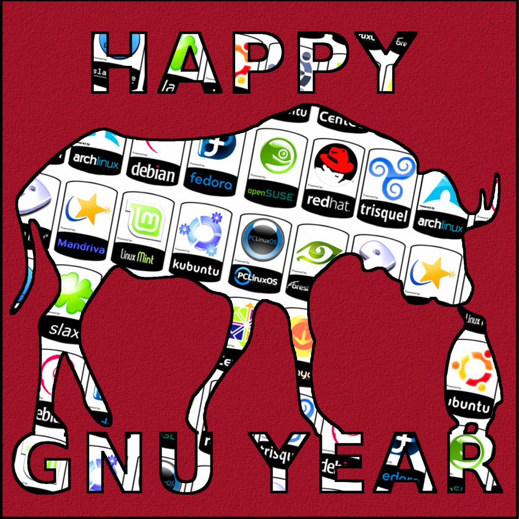 Happy GNU Year Card